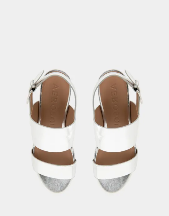 Camilia Silver Metallic Nappa Faux Leather