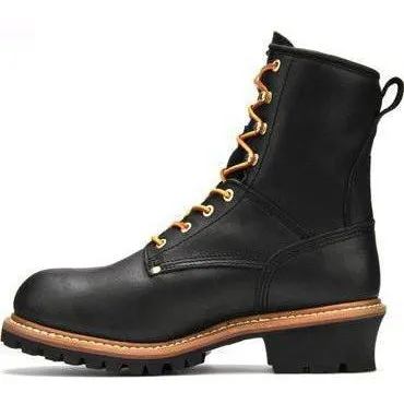 Carolina Men's Elm 8" Steel Toe Waterproof Insulated Logger Work Boot - Black - CA5823