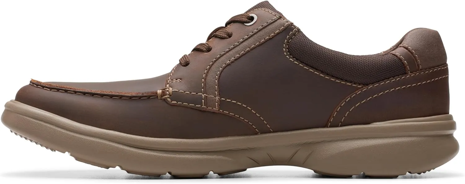 Clarks Mens Bradley Vibe Faux Leather Lace-Up Oxfords