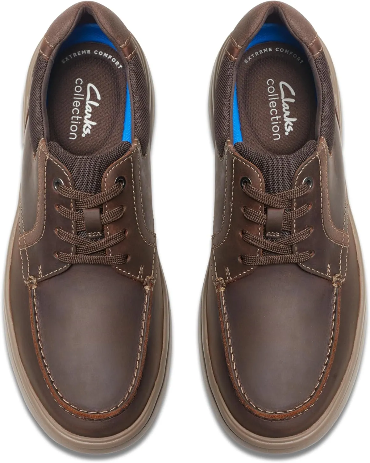 Clarks Mens Bradley Vibe Faux Leather Lace-Up Oxfords