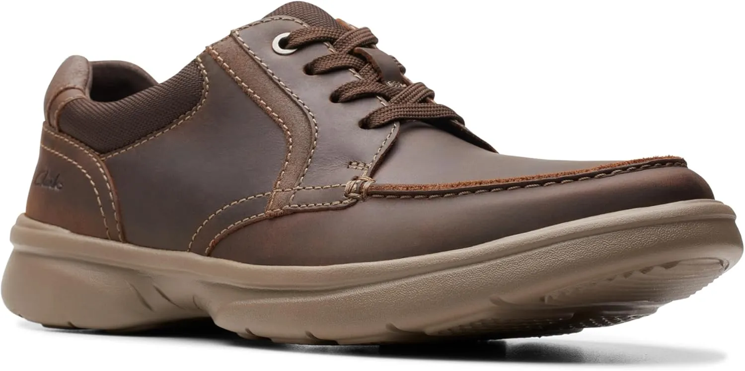 Clarks Mens Bradley Vibe Faux Leather Lace-Up Oxfords
