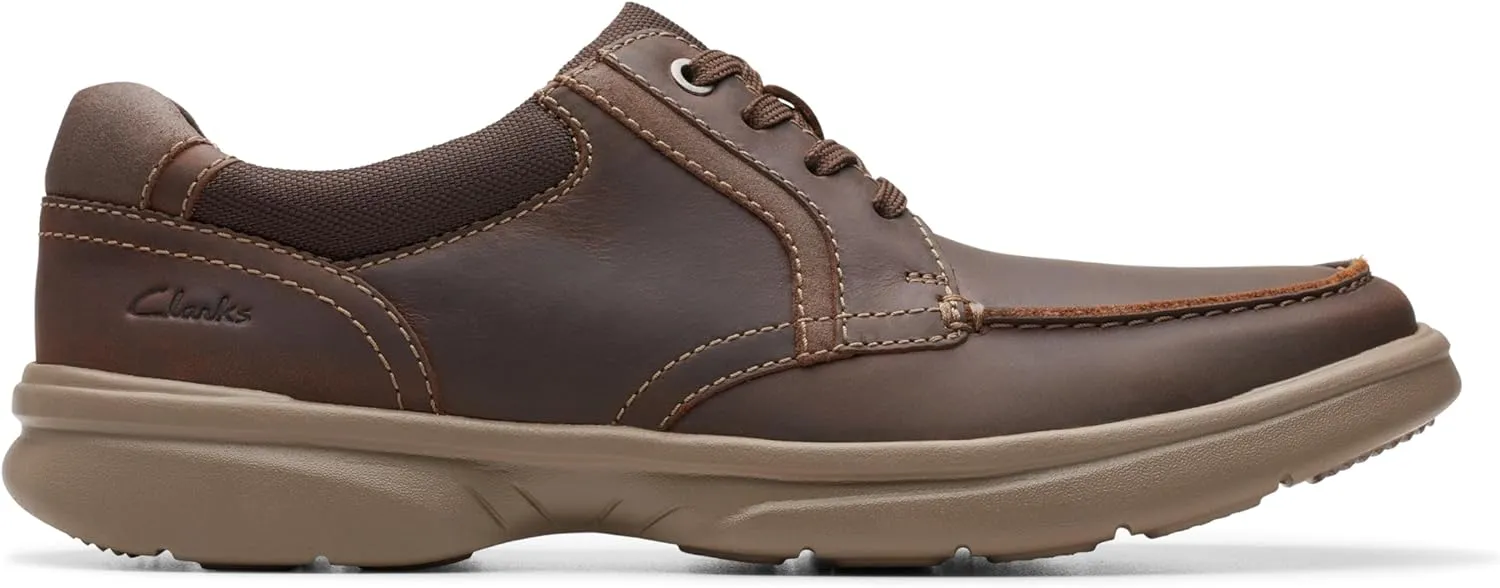 Clarks Mens Bradley Vibe Faux Leather Lace-Up Oxfords