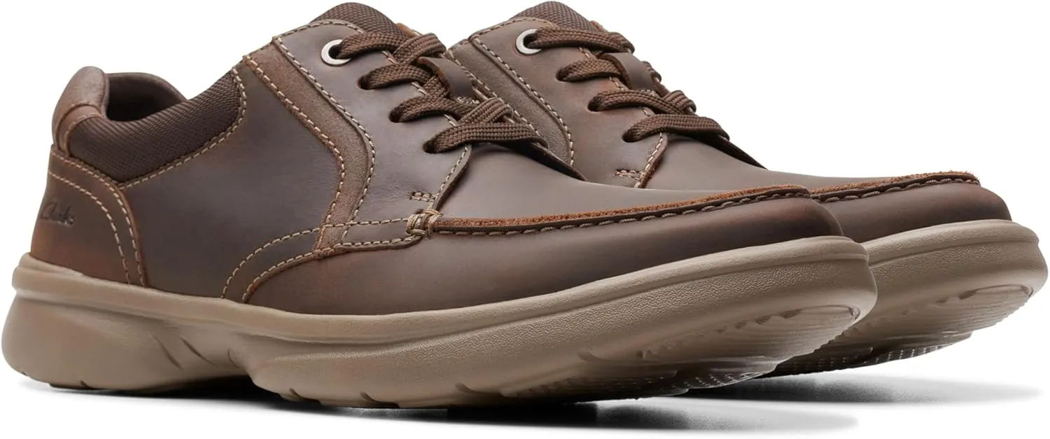 Clarks Mens Bradley Vibe Faux Leather Lace-Up Oxfords