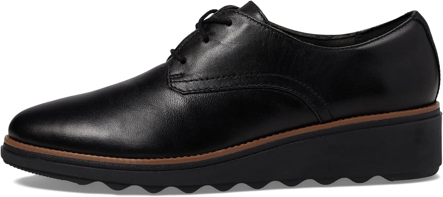 Clarks Womens Sharon Rae Lace-Up Leather Oxfords