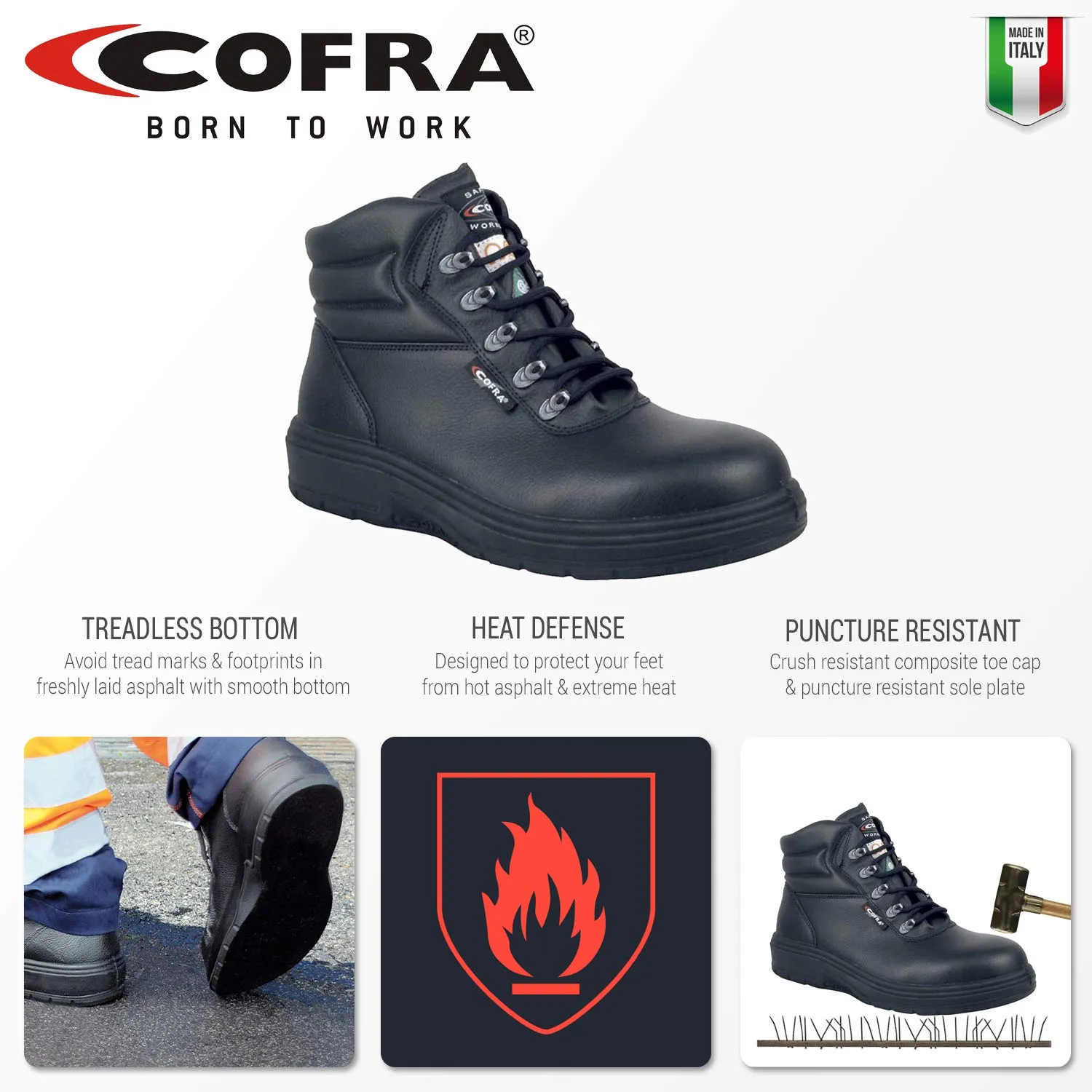 COFRA Men's Boot New Asphalt EH PR, Black, 9