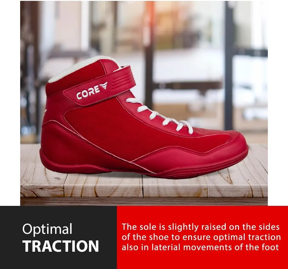 CORE Wrestling Shoes – High Traction Wrestling Shoes for Men, Women, Youth & Kids - Durable Shoes for Wrestling, Boxing, Weightlifting & Bodybuilding – Combat Sports Footwear, Lightweight Gym Shoes