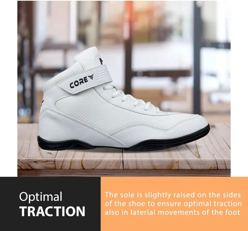 CORE Wrestling Shoes – High Traction Wrestling Shoes for Men, Women, Youth & Kids - Durable Shoes for Wrestling, Boxing, Weightlifting & Bodybuilding – Combat Sports Footwear, Lightweight Gym Shoes