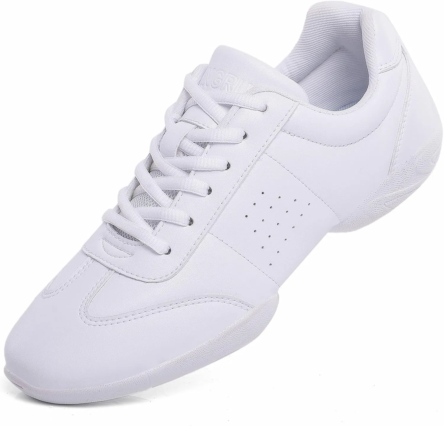 DADAWEN Adult & Youth White Cheerleading Shoes Sport Training Tennis Sneakers Competition Cheer Shoes