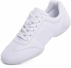 DADAWEN Adult & Youth White Cheerleading Shoes Sport Training Tennis Sneakers Competition Cheer Shoes