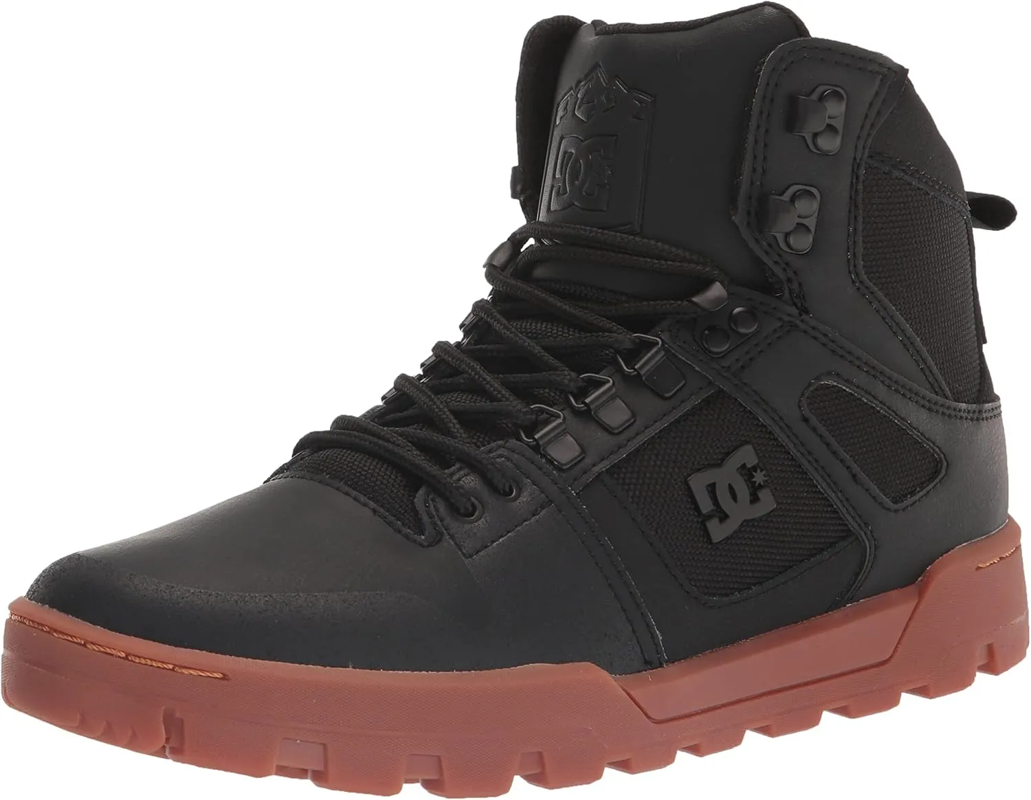 DC Men's Pure High-Top Water Resistant Boot Skate Shoe Snow, Black/Gum, 10.5