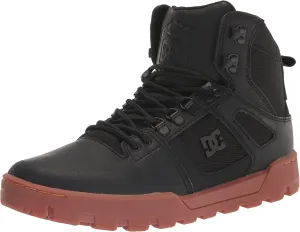 DC Men's Pure High-Top Water Resistant Boot Skate Shoe Snow, Black/Gum, 10.5
