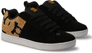DC Shoes Court Graffik Womens Skate Trainers in Black Gold - 10 US