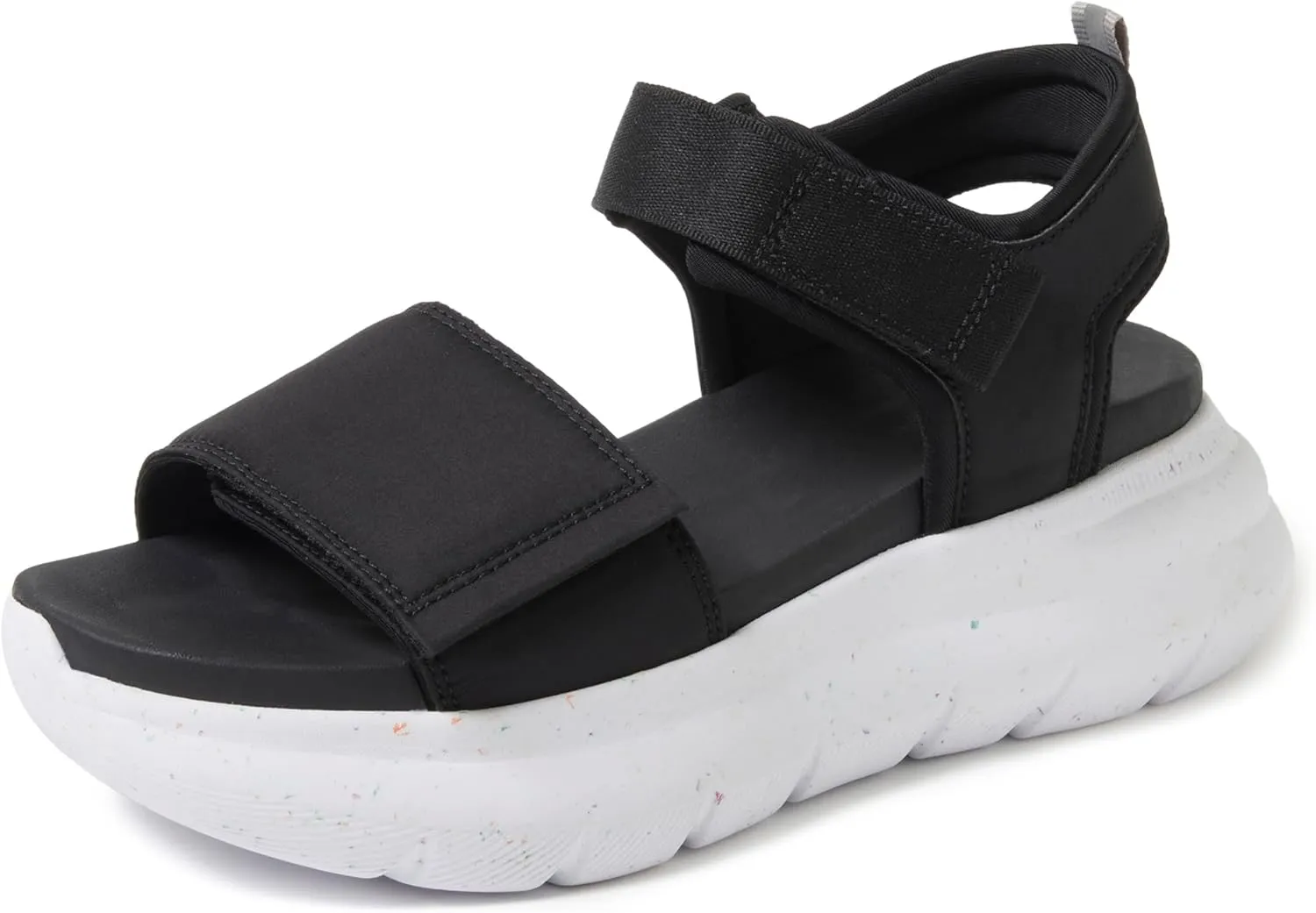 Dearfoams Women's Platform Lightweight Adjustable Odell Wedge Sandal