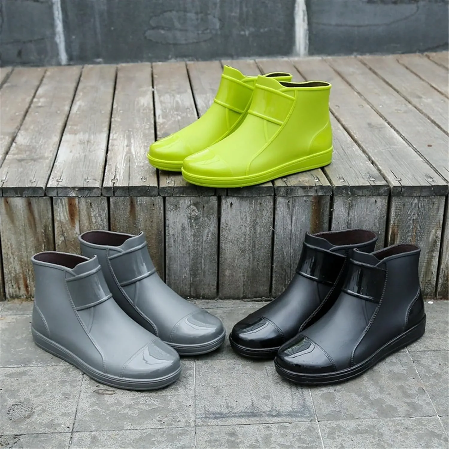 Deck Boots for Men Waterproof Rain Boots Comfortable Fishing Loafers Non Slip Boat Shoes for Fishing Gardening