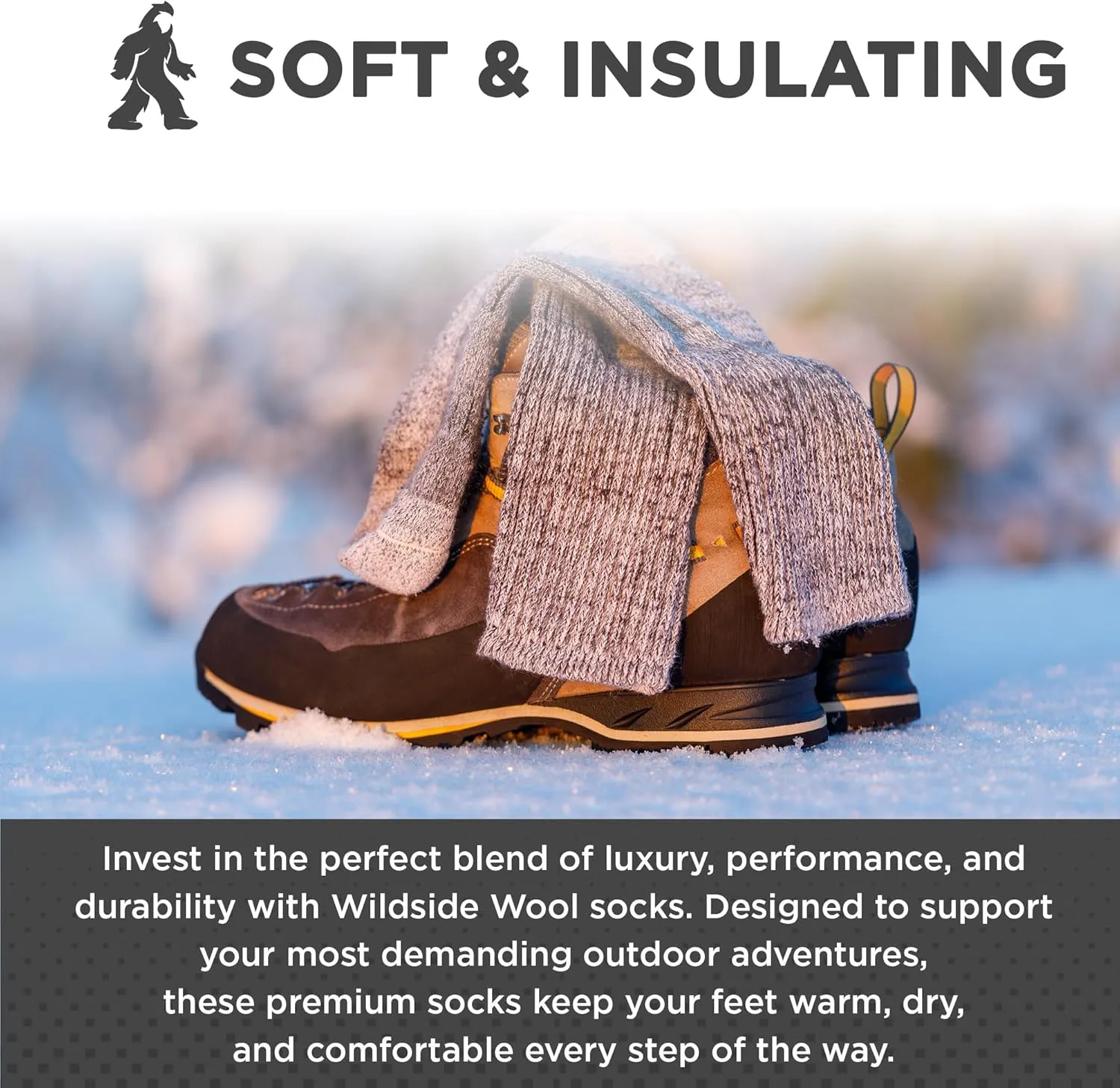 Desert Breeze Distributing Wildside Wool - The Mountaineer Alpaca and Merino Wool Boot Socks for Men and Women - Sizes S-XL