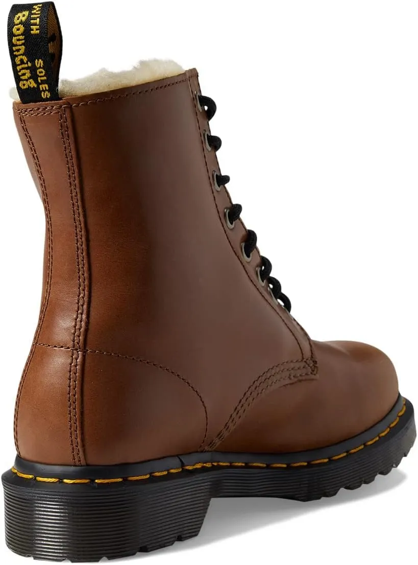 Dr. Martens Women's 1460 Serena Faux Fur-Lined Farrier Leather Boot Fashion