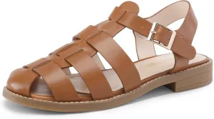 DREAM PAIRS Womens Fisherman Gladiator Braided Flat Sandal Cute Woven Strappy Closed Toe Shoes for Summer