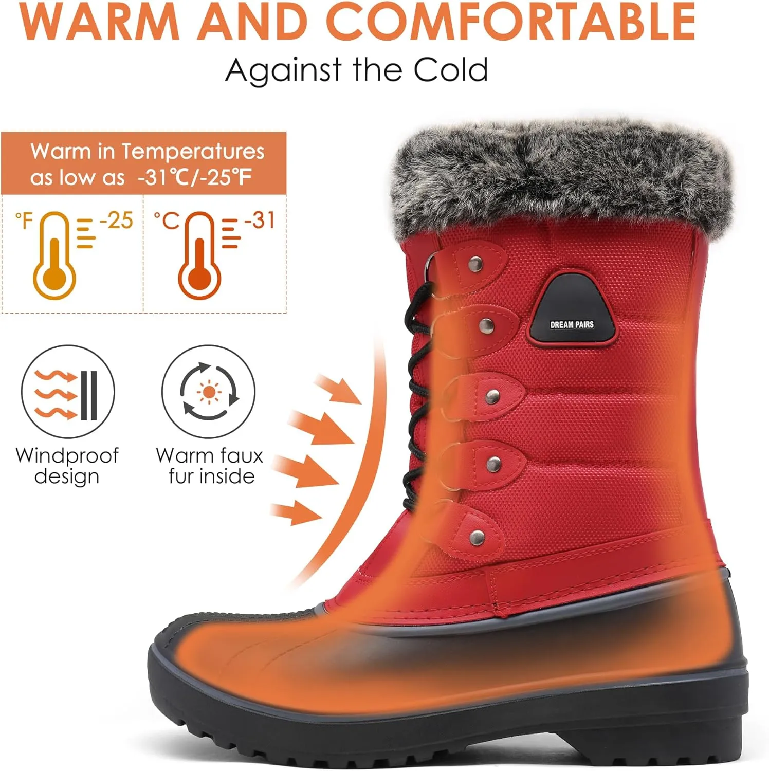 DREAM PAIRS Women's Snow Boots