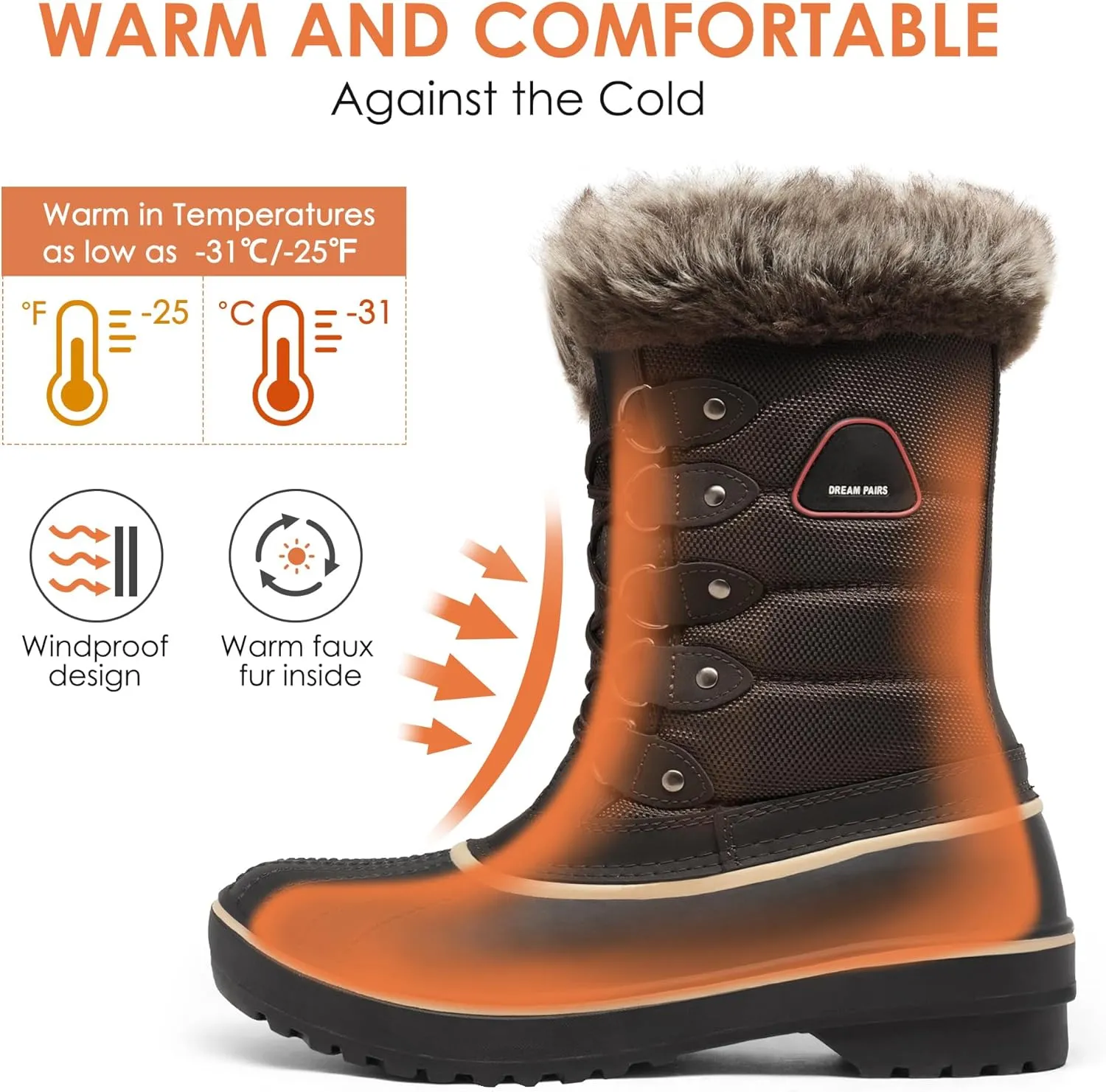 DREAM PAIRS Women's Snow Boots