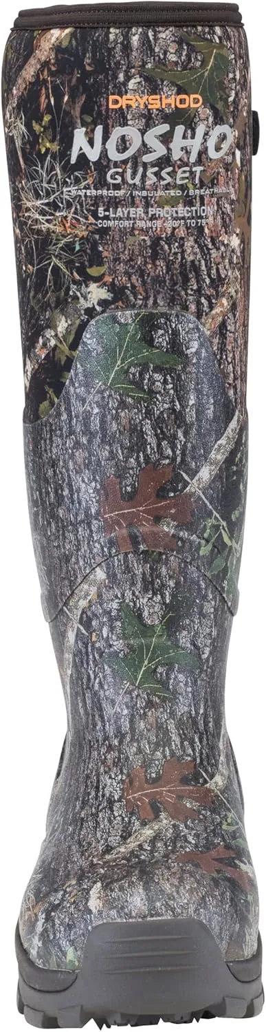 Dryshod Men's NoSho Gusset Rubber Hunting Boot | Insulated | Waterproof | Full Camo
