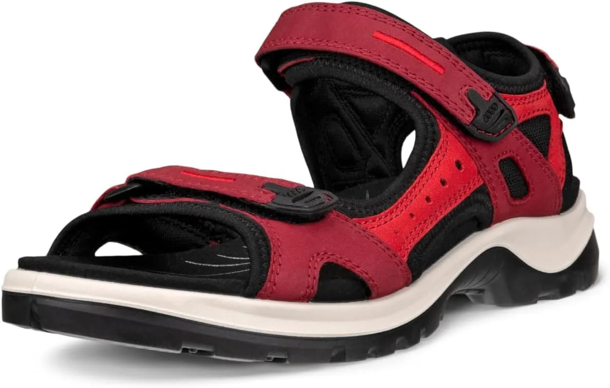 ECCO Women's Yucatan Sport Sandal, Brick/Chili RED Nubuck, 6-6.5