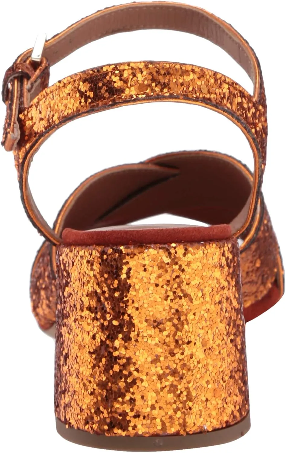 Emporio Armani Women's Metallic Low Block Heel Heeled Sandal