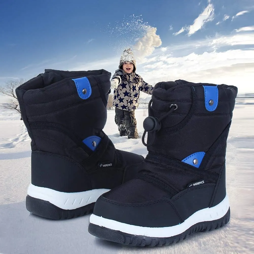 EQUICK Boys Girls Winter Boots Waterproof Lightweight Kid Snow Boots with Fur Outdoor (Toddler/Little Kid/Big Kid)