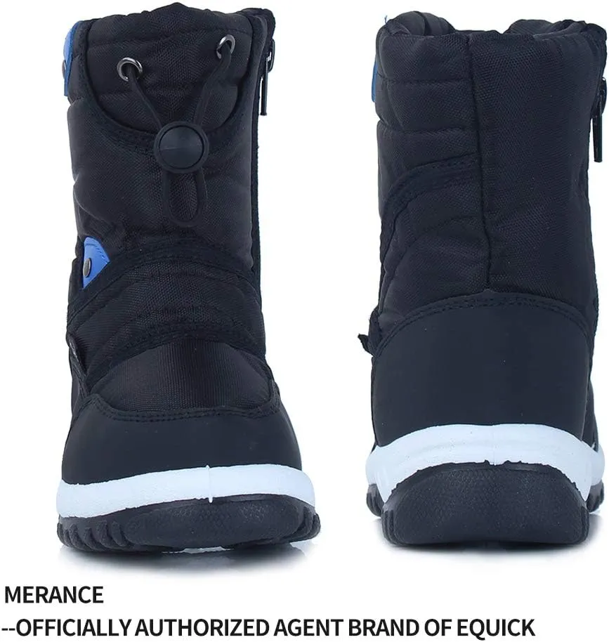 EQUICK Boys Girls Winter Boots Waterproof Lightweight Kid Snow Boots with Fur Outdoor (Toddler/Little Kid/Big Kid)