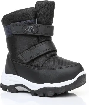Felabo Toddler Snow Boots for Boys Girls Water Resistant Warm Winter Boots with Non Slip Sole Easy On Side Zipper Closure (Toddler/Little Kid)