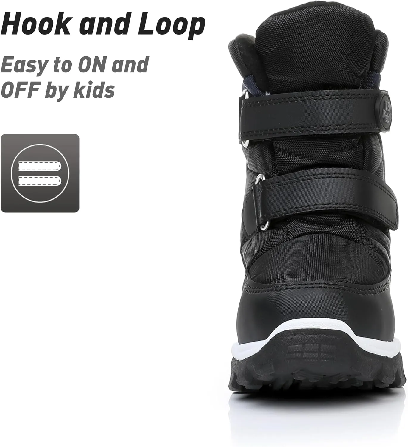 Felabo Toddler Snow Boots for Boys Girls Water Resistant Warm Winter Boots with Non Slip Sole Easy On Side Zipper Closure (Toddler/Little Kid)