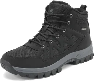 FLARUT Mens Snow Boots Insulated Fur Liner Winter Warm Hiking Shoes Walking Sneaker
