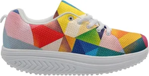 FOR U DESIGNS Fitness Platform Shoes Women Walking Sneaker Casual Wedges Shoes Outdoor for Teenager