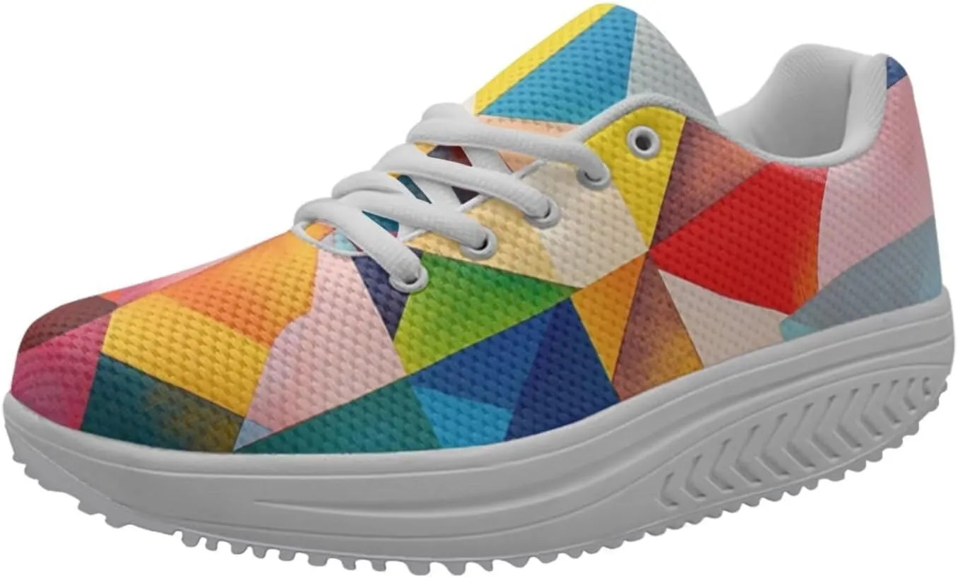 FOR U DESIGNS Fitness Platform Shoes Women Walking Sneaker Casual Wedges Shoes Outdoor for Teenager