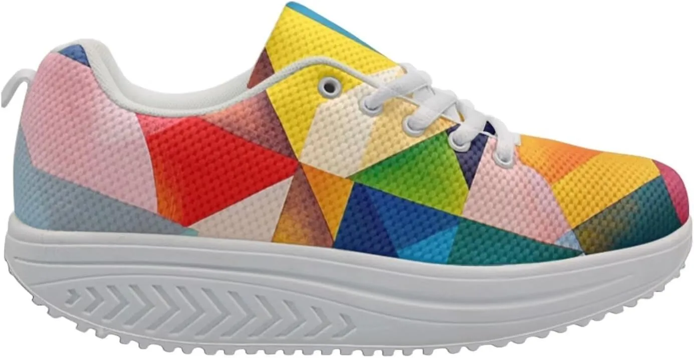 FOR U DESIGNS Fitness Platform Shoes Women Walking Sneaker Casual Wedges Shoes Outdoor for Teenager