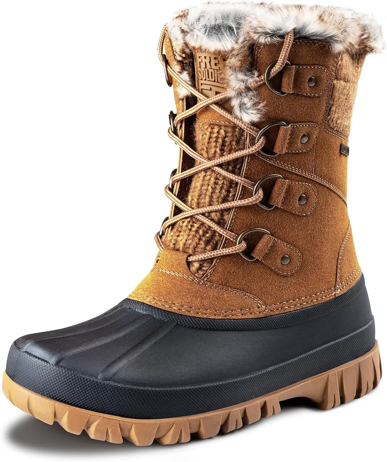 FREE SOLDIER Women's Waterproof Winter Cold Weather Snow Boots for Women Outdoor Fashion Duck Boots Comfortable Insulated