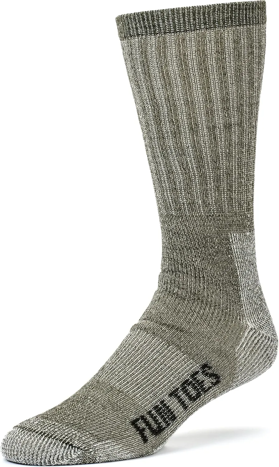 FUN TOES Boot Socks for Men, 3 Pairs Durable Thermal Insulated 80% Merino Wool Warm Hiking for Winter, Indoor or Outdoor