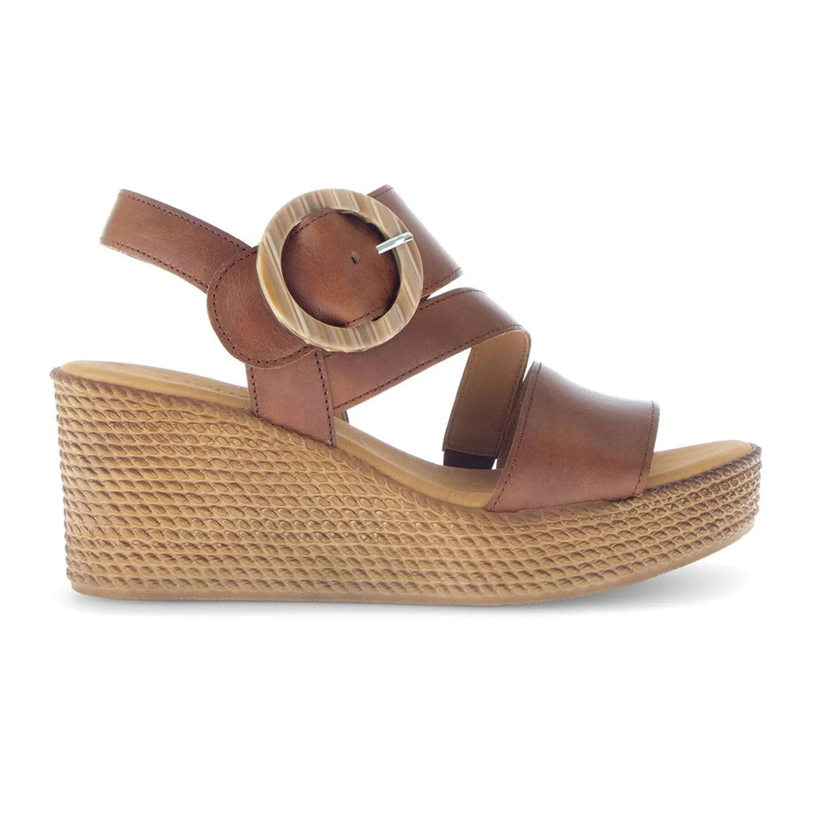 Gabor 64770 Braided Wedge Sandal (Women) - Cuoio/Camel