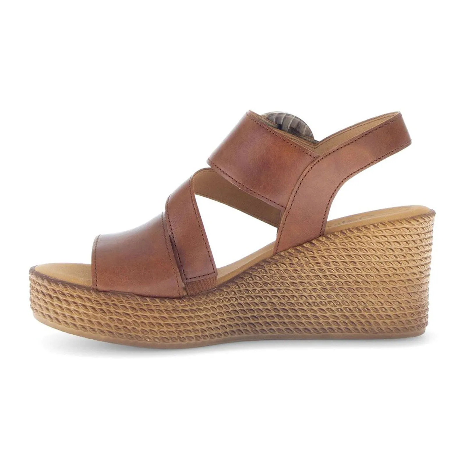 Gabor 64770 Braided Wedge Sandal (Women) - Cuoio/Camel