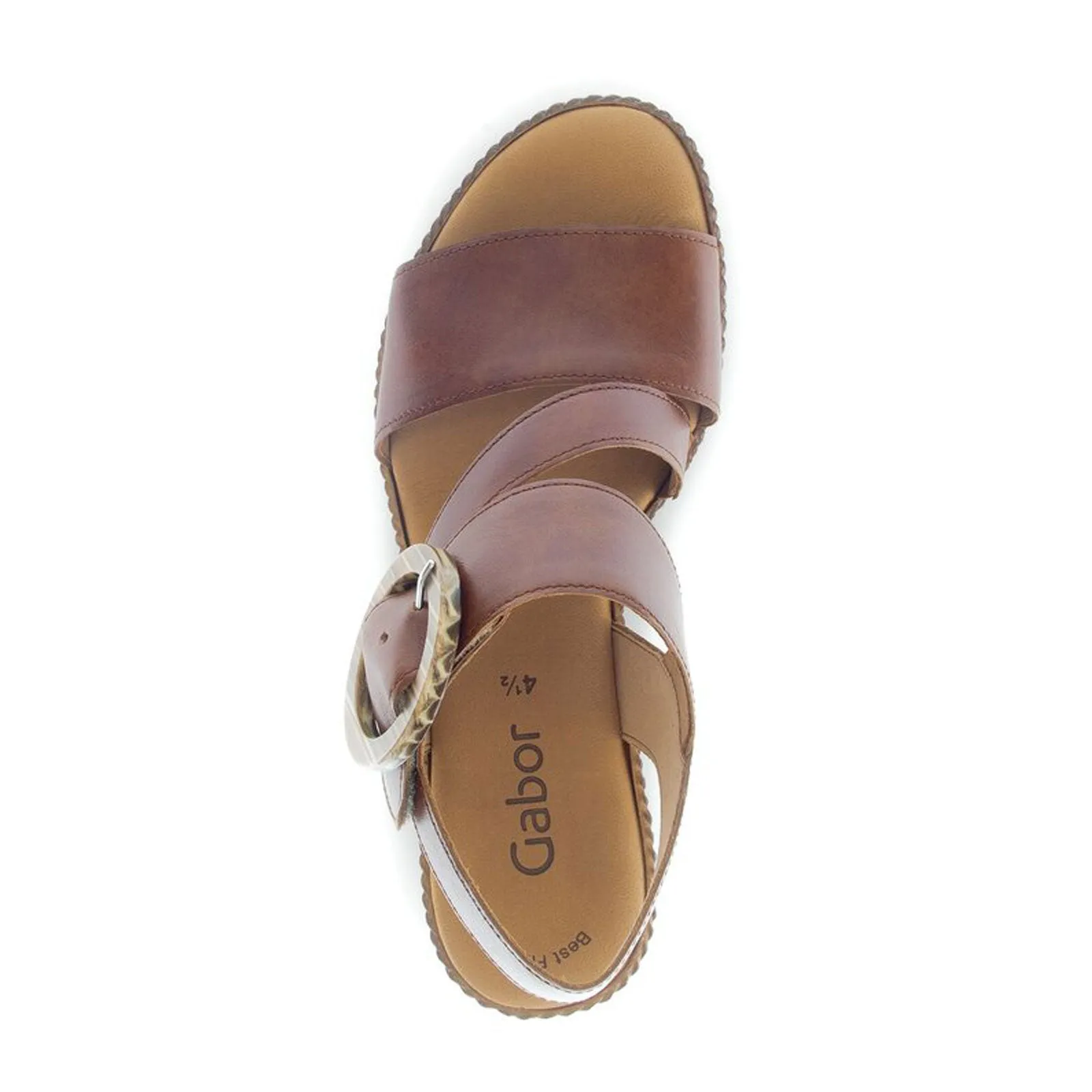 Gabor 64770 Braided Wedge Sandal (Women) - Cuoio/Camel