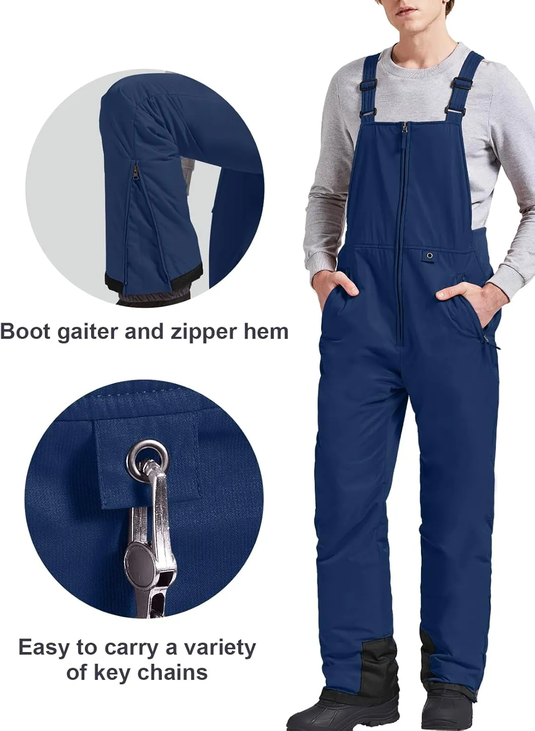 GEMYSE Men's Insulated Waterproof Ski Bib Overalls Winter Snowboarding Pants