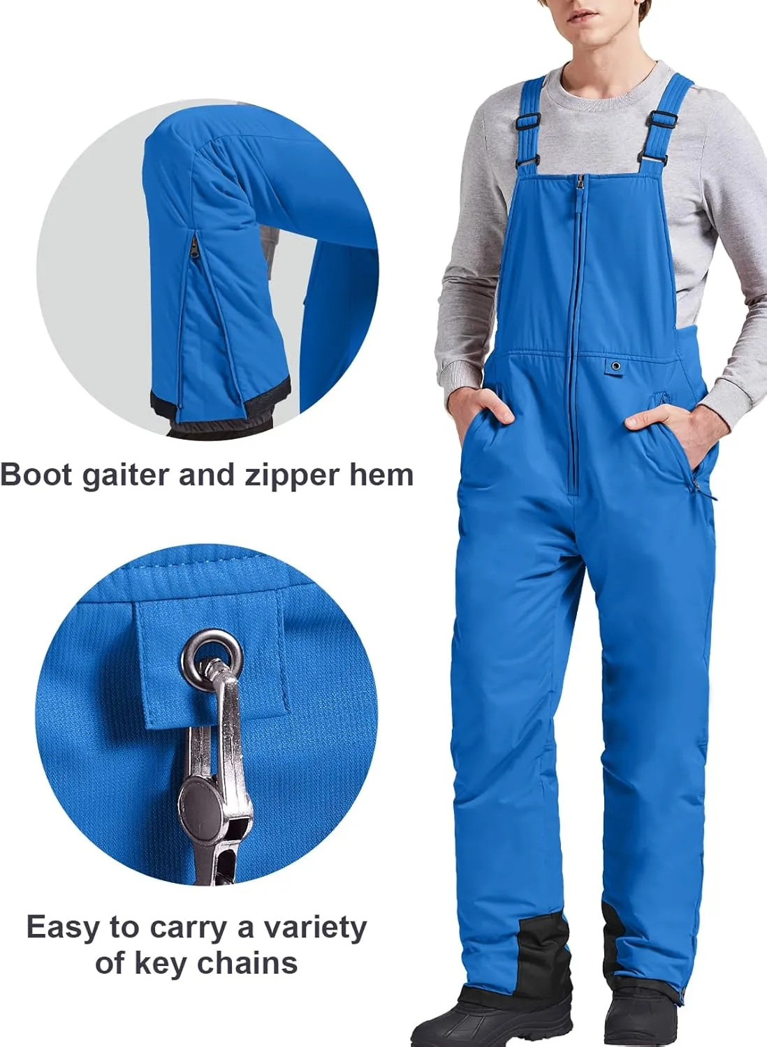 GEMYSE Men's Insulated Waterproof Ski Bib Overalls Winter Snowboarding Pants