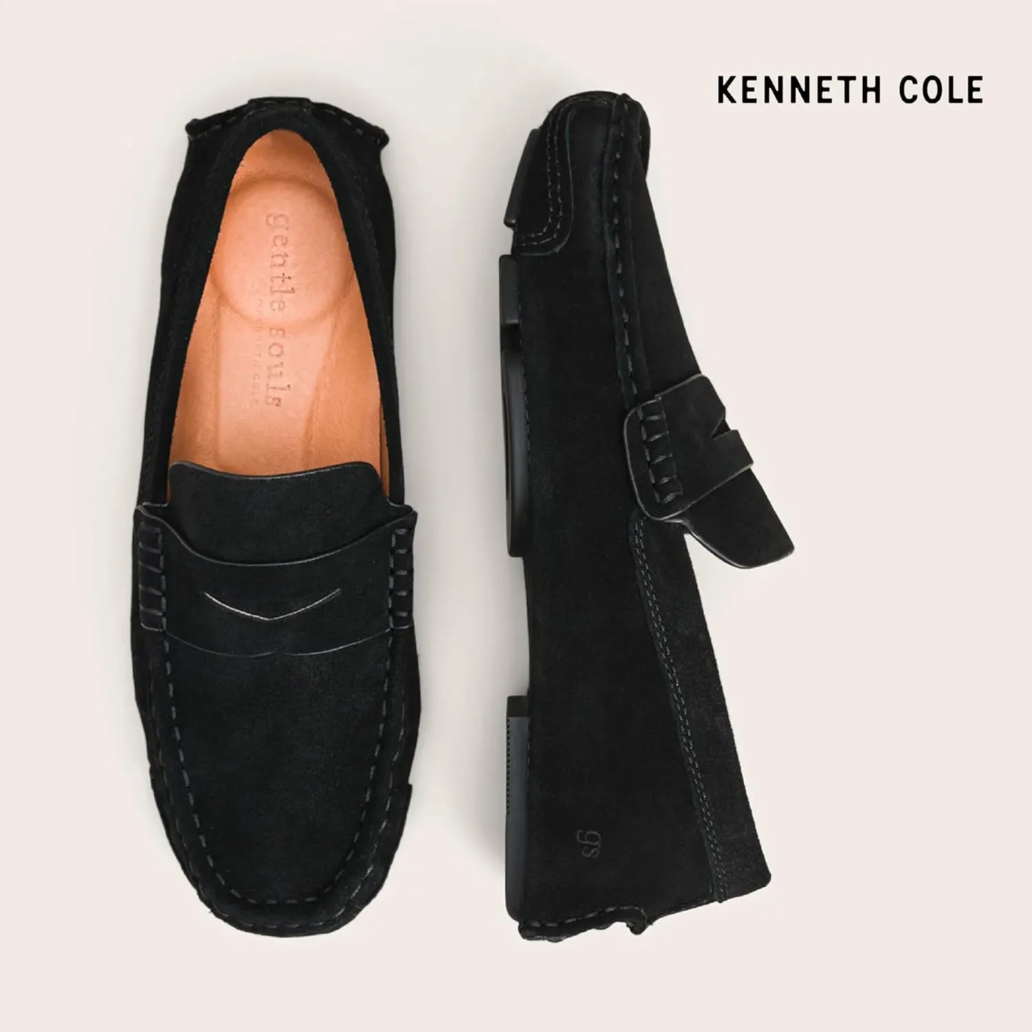 Gentle Souls by Kenneth Cole Men's Mateo Driver Soft Suede Penny Loafer, Built-in Arch Support