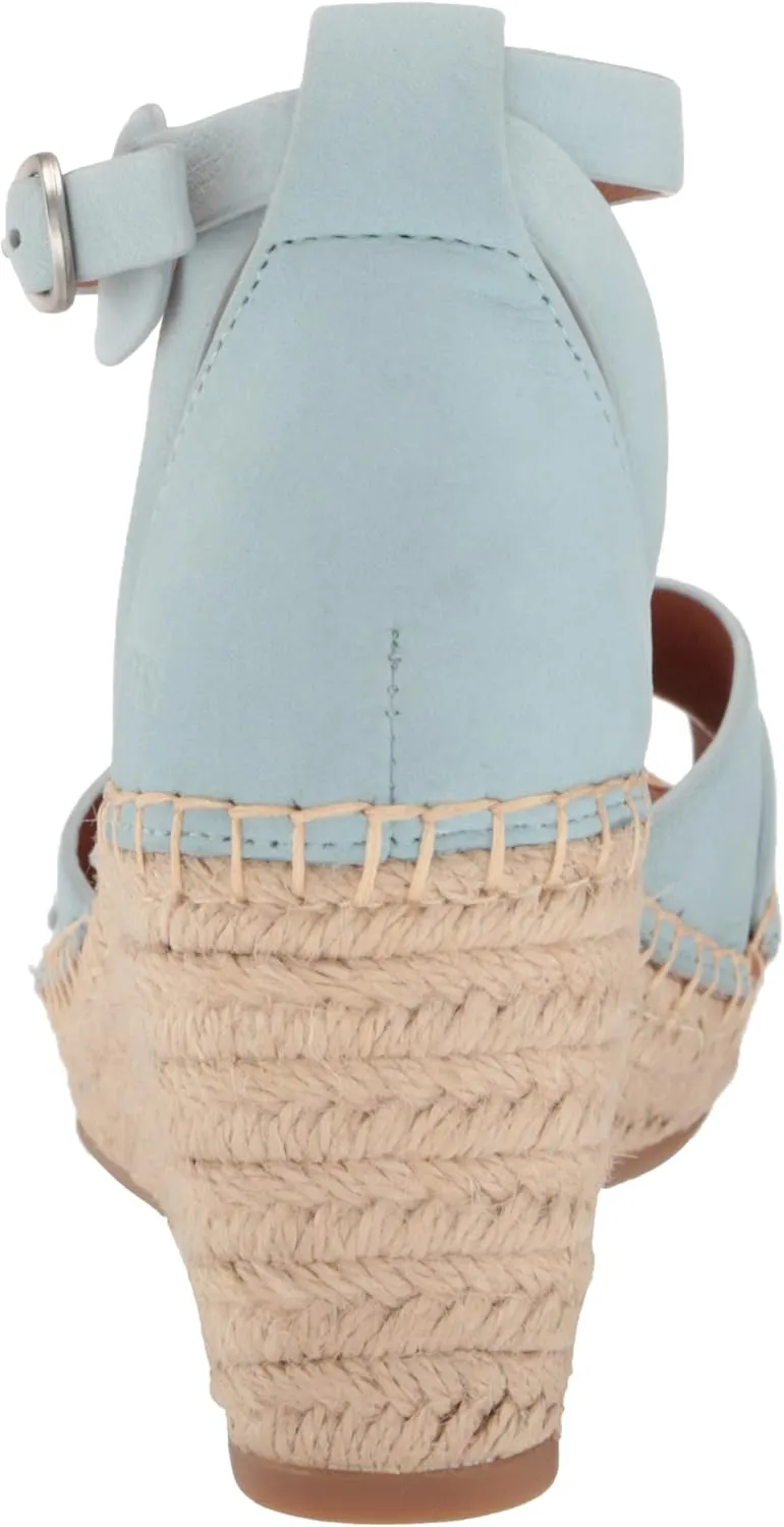 Gentle Souls by Kenneth Cole Women's Charli X Band Buckle Heeled Sandal Espadrille Wedge