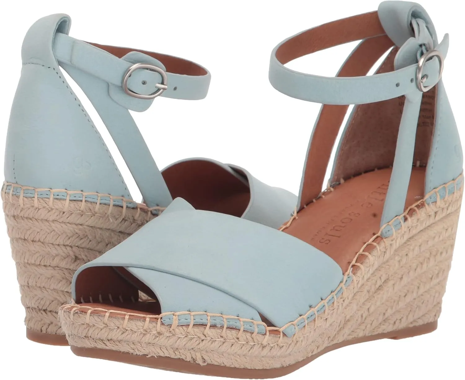Gentle Souls by Kenneth Cole Women's Charli X Band Buckle Heeled Sandal Espadrille Wedge