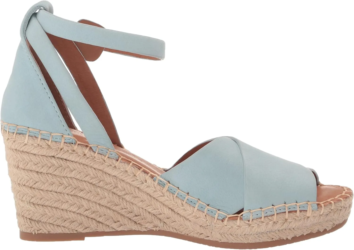 Gentle Souls by Kenneth Cole Women's Charli X Band Buckle Heeled Sandal Espadrille Wedge