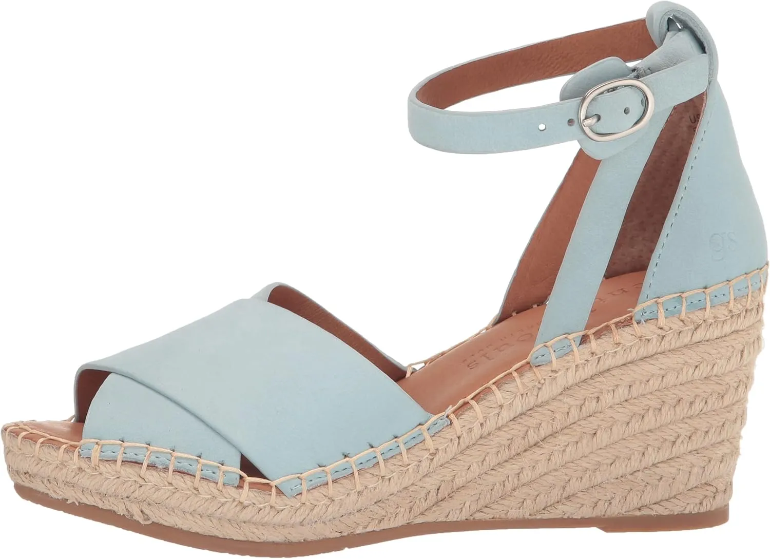 Gentle Souls by Kenneth Cole Women's Charli X Band Buckle Heeled Sandal Espadrille Wedge