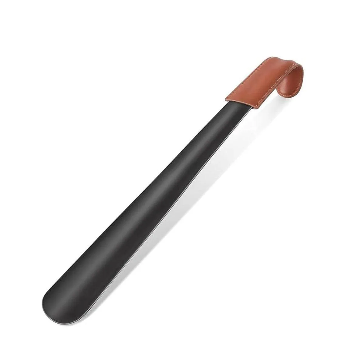 Genuine Leather Shoe Horn Black Metal Shoe Lifter Gift Shoe Horn Durable Tool