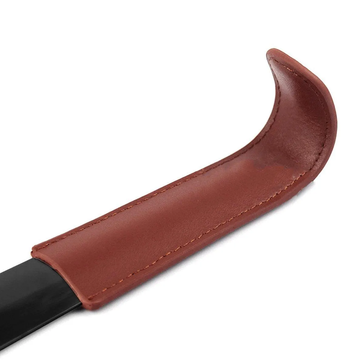 Genuine Leather Shoe Horn Black Metal Shoe Lifter Gift Shoe Horn Durable Tool
