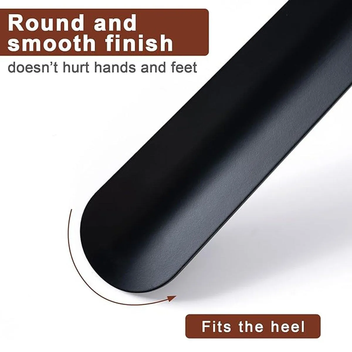 Genuine Leather Shoe Horn Black Metal Shoe Lifter Gift Shoe Horn Durable Tool