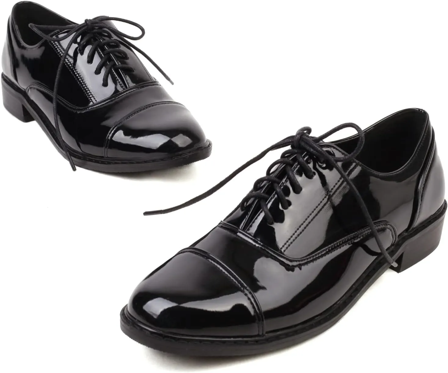 Gicoiz Footwear Womens Classic Round Toe Lace Up Oxfords Brogue Work Shoes